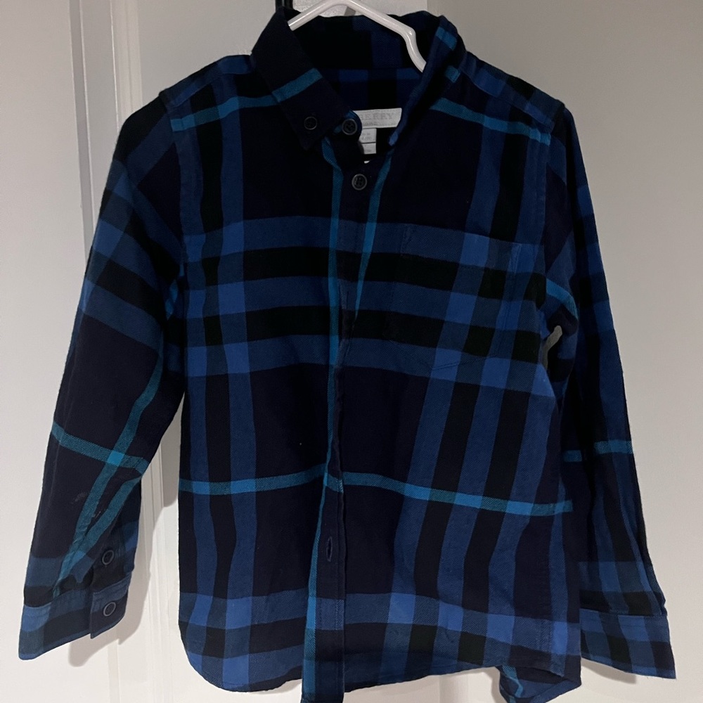 Toddler Boys Burberry flannel button down size 4Y AUTHENTIC GUARANTEED